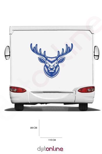 Dijitonline Autocolant pentru Rulotă - Autocolant Cerb - 110x89 Cm