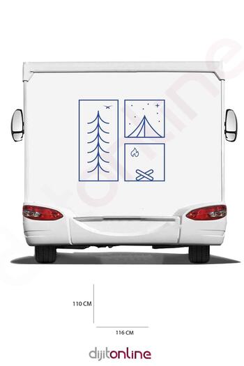 Dijitonline Autocolant pentru rulotă compatibil - Autocolant de foc - Autocolant de camping - 116x110 Cm