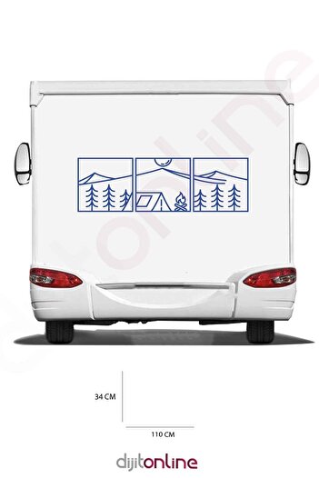 Dijitonline Autocolant Caravană - Autocolant Camping - 110x34 Cm