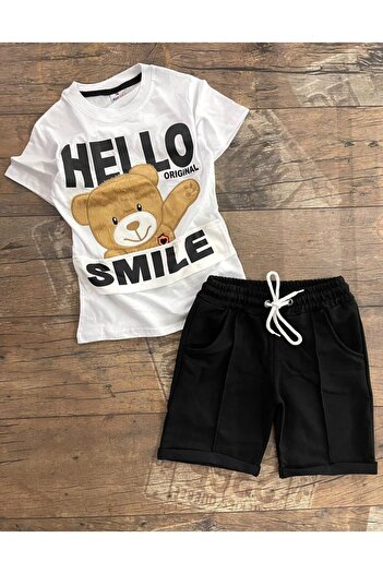 Karınca Unisex Summer Double Set with Teddy Bear Detail and Shorts