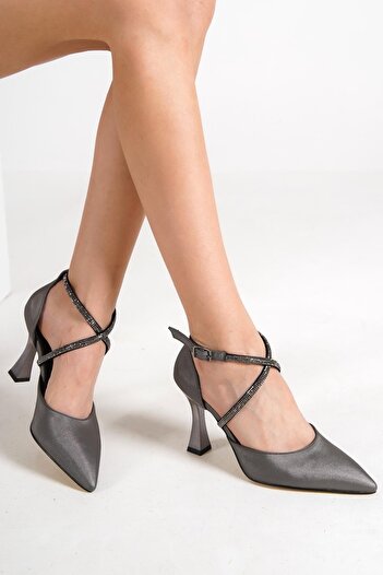 Modabuymus Kalice Platinum Stone Stiletto Goblet Heeled Shoes