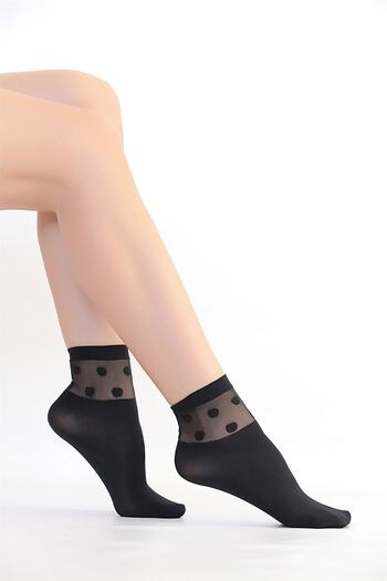 Daymod Women's Black Irma Polka Dot Socks 3-Piece
