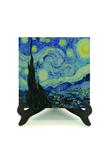 BAKSEPETE Starry Night (Vincent Van Gogh, 1889) Επιτραπέζια επιφάνεια MDF με εκτύπωση 10Χ10