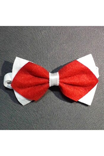 GallanD Red White Children's Felt Double Bow Tie