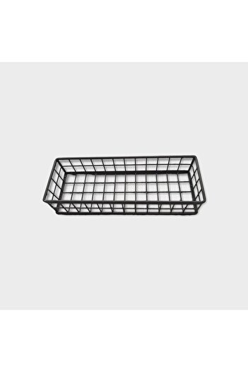 GO DEKOR Asortik Medium Size Flat Decorative Rustic Wire Basket - Single (New)