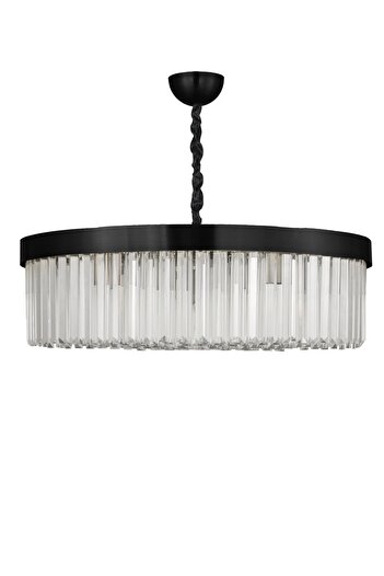Avizemoda Desina 60'lık Kristal Taşlı Lüks Avize - (siyah)