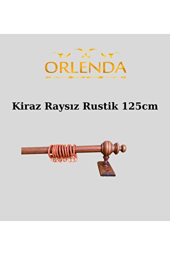 Orlenda Wooden Headed Aluminum Pipe Rustic Curtain Hanger Without Rays 125 Cm