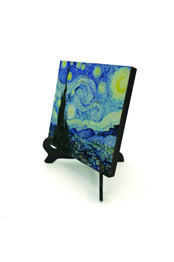 BAKSEPETE Starry Night (Vincent Van Gogh, 1889) Επιτραπέζια επιφάνεια MDF με εκτύπωση 10Χ10