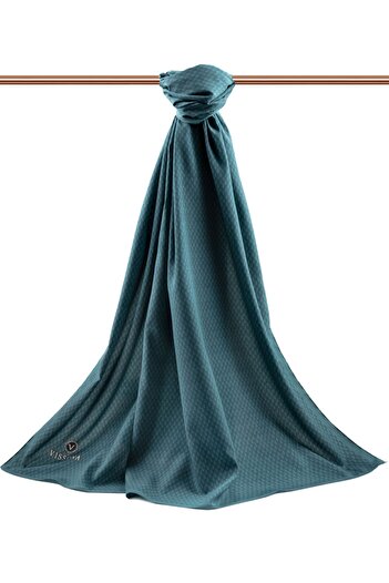 Vissona Women's Luxury Medina Silk Shawl Petrol Green