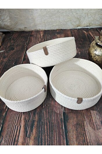 Çt Çeyizci Tekstil Basket, 3-Purpose Multi-Purpose Wicker Basket, Bread Basket, Kitchen Basket