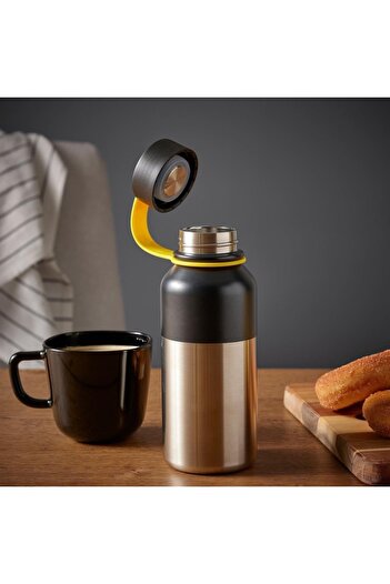 IKEA Hetlevrad Termos - Paslanmaz Çelik - Siyah 0,5 Lt