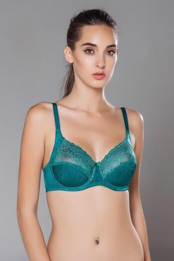 MOONLİGHT Women's Green Minimizer Gathering Bra