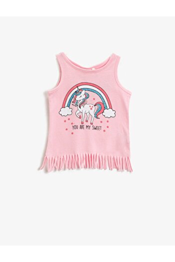 Koton Baby Girl Pink Unicorn Printed Undershirt
