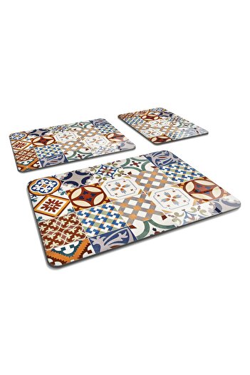 Decorita 3 Piece Set Tile Pattern| Glass Cutting Board - Glass Cutting Table