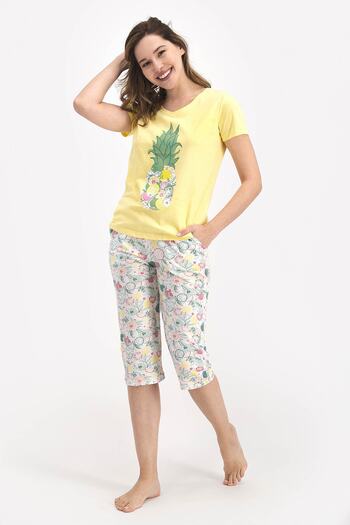 Arnetta Short Sleeve Capri Pajama Set (Mother and Daughter Can Be Combined, Prices Are Separate)