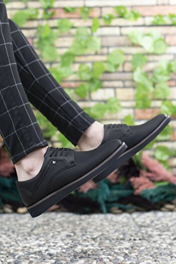 Riccon Men's Black Printed Casual Shoes0012192