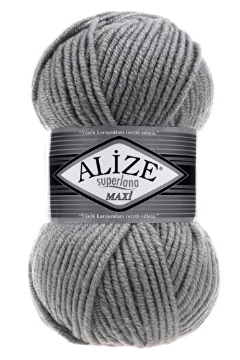 Alize Σχοινί πλεξίματος Superlana Maxi Grey - 87 Άνθρακα - 100 Γρ. 100 Μ. Σχοινί