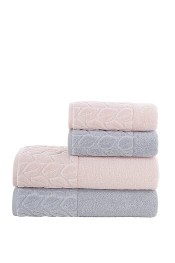 Nurpak Hazal 4-Piece Bath Towel Set Gray-powder