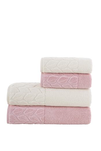 Nurpak Hazal 4-Piece Bath Towel Set Cream Dried Rose