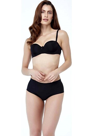 Golshan Women's Black Strapless Gathering Unassisted Bra