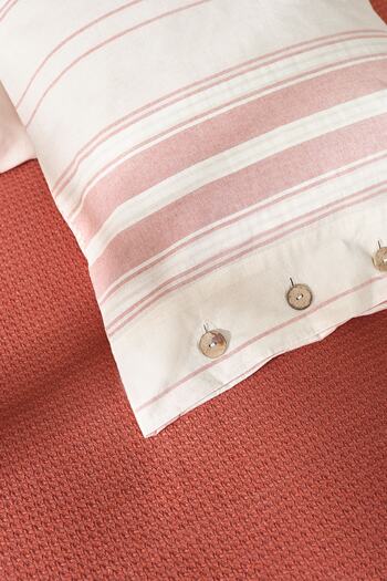 Karaca Home Palermo Terracota Double Yarn Dyed Duvet Cover Bedspread Set