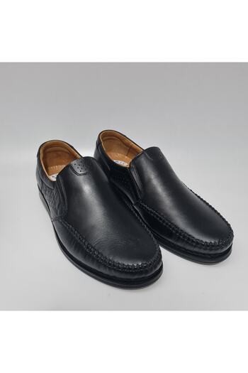 KOMCERO Laceless Stitched Model Orthopedic Anatomical Genuine Leather Lightweight Daily Shoes Y015-175