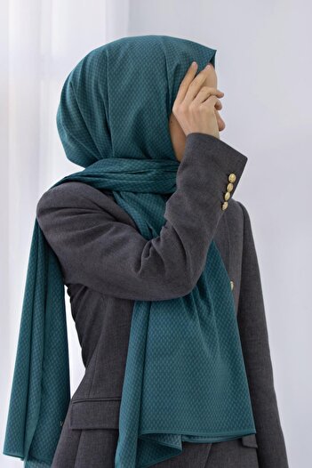 Vissona Women's Luxury Medina Silk Shawl Petrol Green