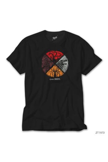Z zepplin Game Of Thrones Sigil Sheild Black T-Shirt
