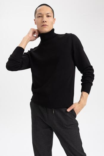 DeFacto Slim Fit Turtleneck Knitwear Sweater