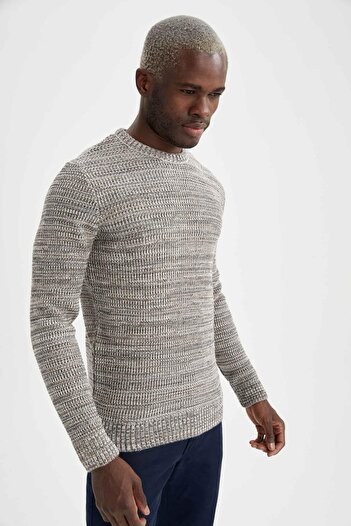 DeFacto Regular Fit Crew Neck Knitwear Sweater