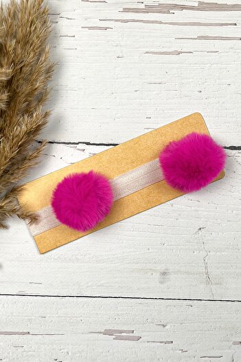 ADABEBEK Baby Girl and Child Double Pompom Bandana Hair Band