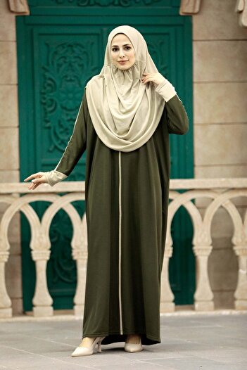 Marina Practical Prayer Dress with Bag N2310 Khaki