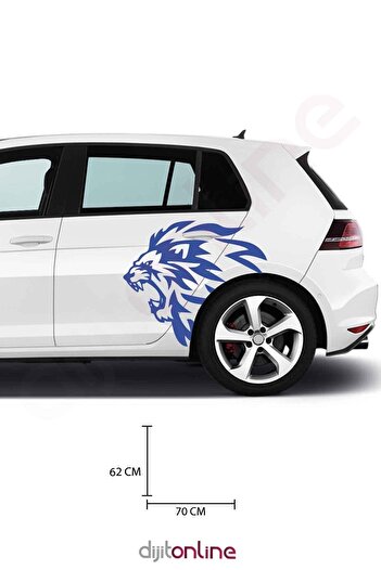 Dijitonline 2 Autocolante pentru Mașină - Autocolant Leu - 70x62 Cm