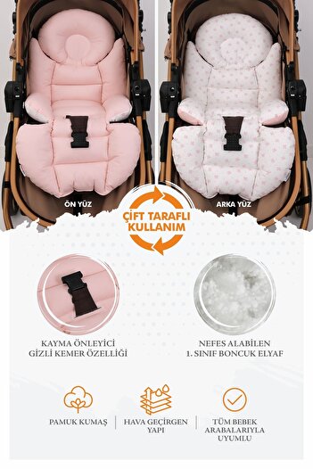 Umaybebek Orthopedic Baby Stroller Cushion with Waist Support, Cotton Fabric - Original Product