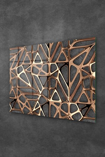 Decovetro Masă din sticlă Geometric Gold Rose