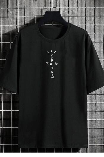 DEEPSENCE Ανδρικό μπλουζάκι Oversize Cactus με στάμπα μαύρο