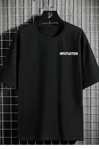 DEEPSENCE Ανδρικό μπλουζάκι Oversize Infatuatıon Print Μαύρο