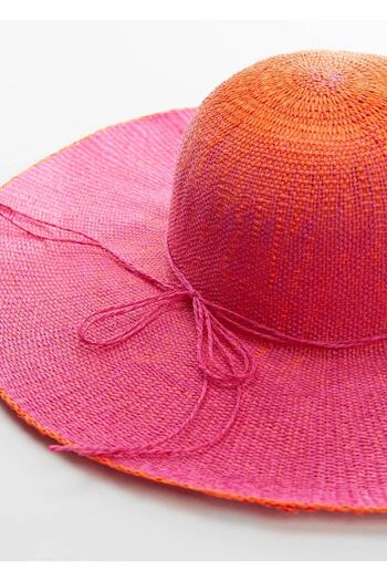 MANGO Woman Natural Fiber Bow Hat