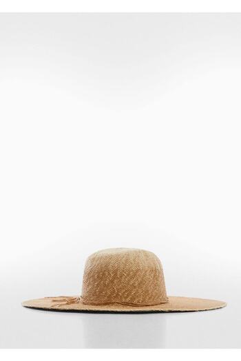MANGO Woman Natural Fiber Bow Hat