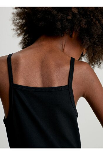 Calvin Klein Düz Siyah Kız Çocuk Midi Elbise Ig0ıg01963beh