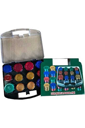 Bundeba Plastik Çantalı Poker Fişi Poker Chip Poker Çipi 96 Adet