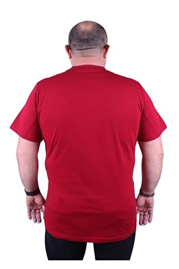 MocGrande Large Size Crew Neck T-Shirt Nyc 23115 Claret Red