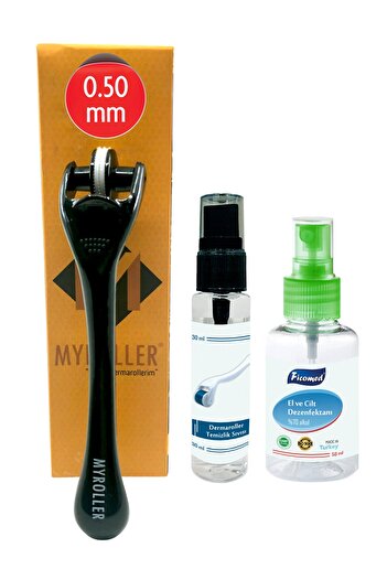Myroller Dermaroller 0.50 Mm Titanium 180 Needle Thin Head Derma Roller
