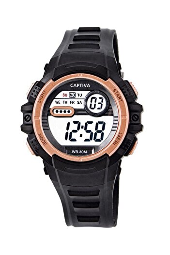 captiva Digital 30 Mt Water Resistant Lighted Alarm Children's Handle with Stopwatch and Calendar with Silicone Cord