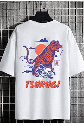 DEEPSENCE Ανδρικό μπλουζάκι Oversize Tusurugı Back Printed Λευκό