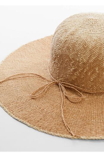 MANGO Woman Natural Fiber Bow Hat