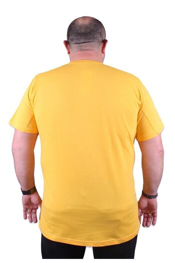 MocGrande Large Size Men's Crew Neck T-Shirt Surf 23117 Yellow