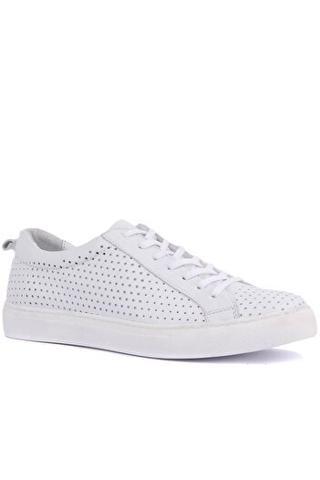SailLakers - White Leather Men's Casual Shoes 101-3719-18866