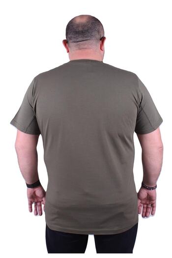 MocGrande Plus Size Crew Neck T-Shirt Nyc 23115 Khaki