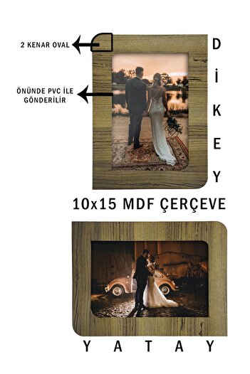 yhfoto 10x15 Frame Wood Color MDF with PVC - 10x15 Frame